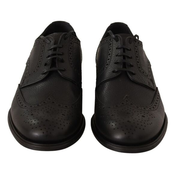 Dolce & Gabbana Black Leather Oxford Wingtip Formal Dress Men\'s Shoes main image 6